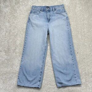 Uniqlo Wide Leg Jeans Womens 26 Blue Light Wash High Rise Relaxed Denim